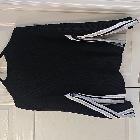 NWT Halogen Mixed Cable Mock Neck Sweater Rich Black L & XL - Picture 6 of 13